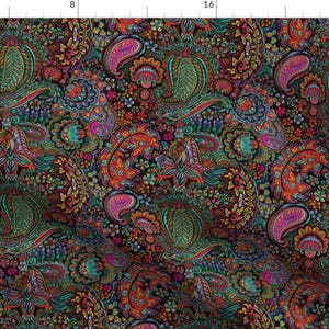 Paisley Fabric - Paisley 3 By Stacystudios - Retro Colorful Burgundy Floral Trendy Paisley Cotton Fabric By The Yard With Spoonflower