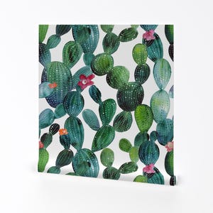 Carta da parati rimovibile con effetto peel and stick ad acquerello - Cactus Desert Floral Succulente Boho Nature - Decorazione murale - Boho Cactus di tasiania