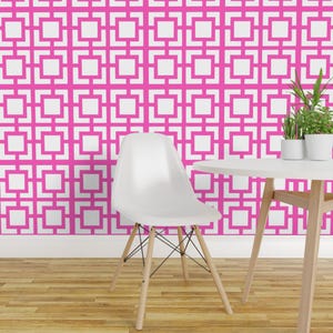 Mid Century Wallpaper - Palm Springs Pink By Ruby Ritz - Mid Century Custom Printed Removable Self Adhesive Wallpaper Roll by Spoonflower