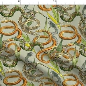 Sneaky Snakes Fabric - Hiss By Washburnart - Abstract Snake Classroom and Home Decor Cotton Fabric By The Yard With Spoonflower