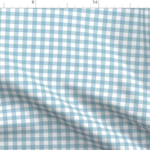 Blue Fabric - 12 Gingham Check by gingerlous -  Plaid Gingham Check Gingham Fabric Blue Gingham Fabric by the Yard by Spoonflower