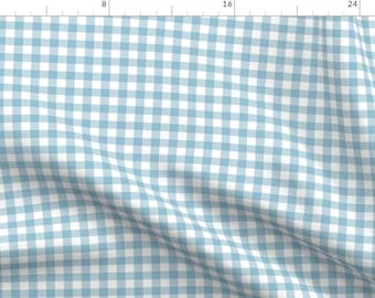 Blue Fabric - 12 Gingham Check by gingerlous -  Plaid Gingham Check Gingham Fabric Blue Gingham Fabric by the Yard by Spoonflower