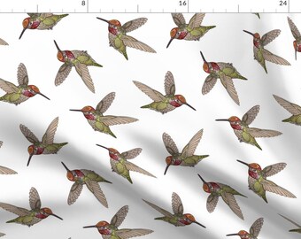 Geometric Hummingbirds Fabric - Hummingbirds By Zhfield - Geometric Hummingbirds Animal Wildlife Cotton Fabric By The Yard With Spoonflower