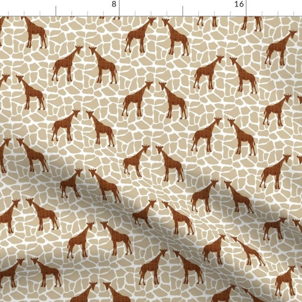 Giraffe Animal Print Fabric - Giraffe On Giraffe By Littlefacesapparel - Gender Neutral Nursery Cotton Fabric By The Yard With Spoonflower