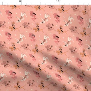 Pink Burlesque Fabric - Showgirls By Neryl - Pink Burlesque Cotton Fabric By The Yard With Spoonflower