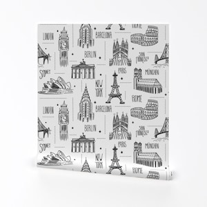 Map Wallpaper - Globetrotter Travel Malbuch Von Heatherdutton - Individuell bedruckte, entfernbare, selbstklebende Tapetenrolle von Spoonflower