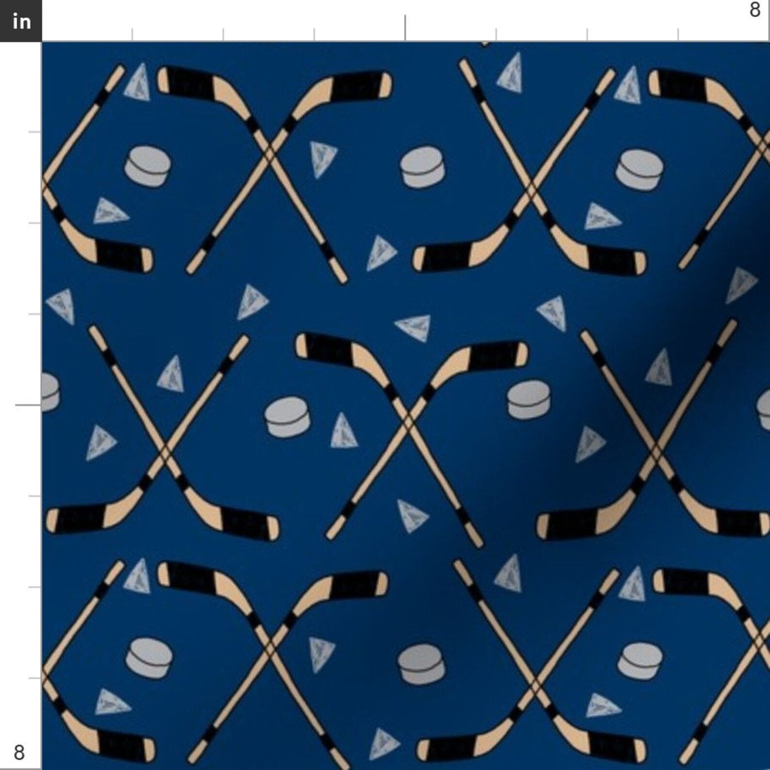 Hockey Fabric Hockey Sports Ice Hockey Kids Fabric Navy by Etsy