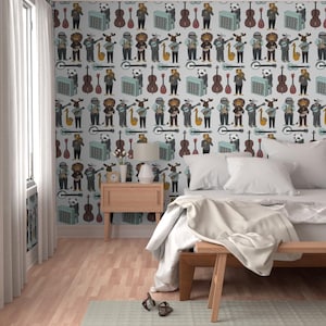 Nursery Wallpaper - Amazing Animal Alphabet Band By Andrea Lauren- Gender Neutral Room Removable Self Adhesive Wallpaper Roll by Spoonflower image 5