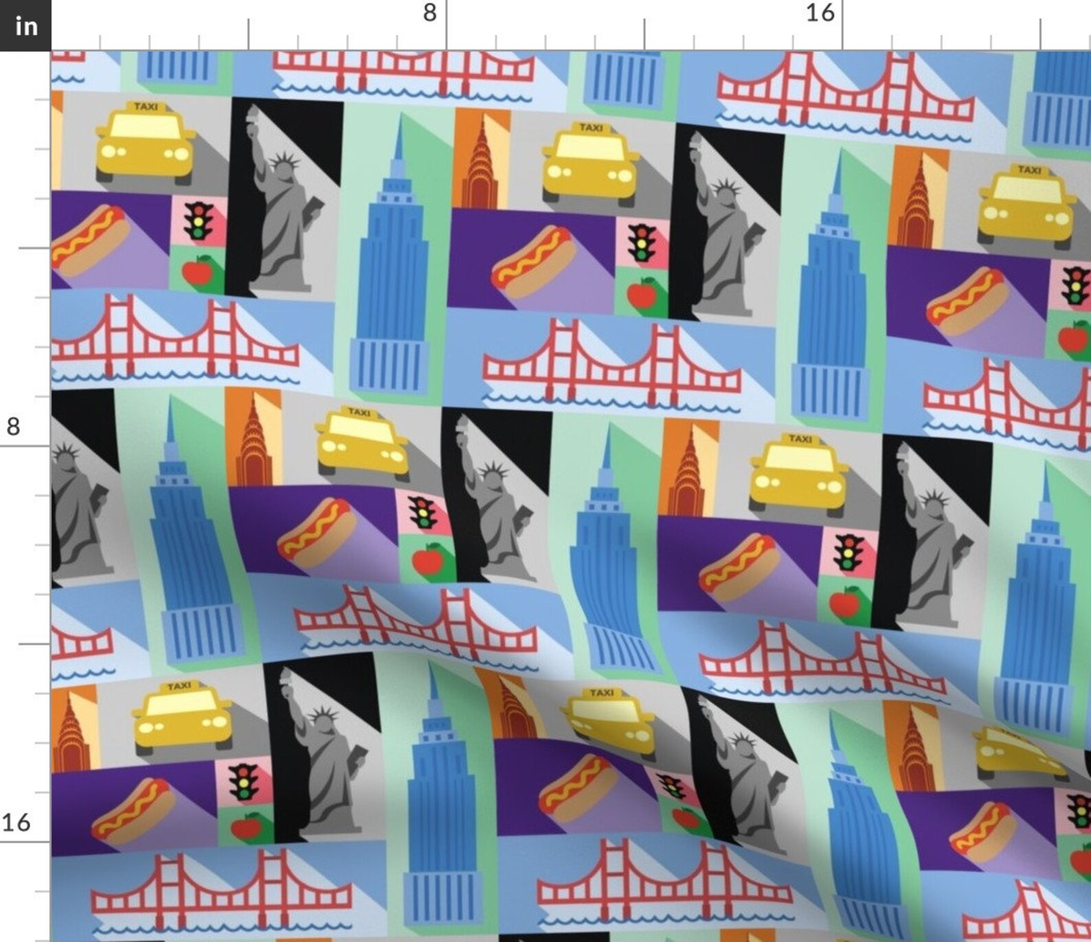 New York City Fabric New York by Studiofibonacci New York Etsy