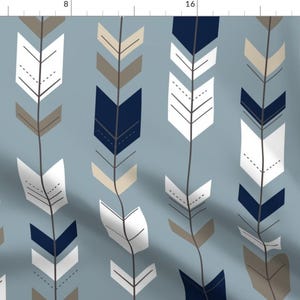 Fletching Arrows - Blue / Rustic Woods Collection Custom Fabric By Little Arrow Design - Cotton Fabric by the Yard with Spoonflower