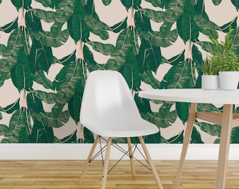 Palm Springs Peel and Stick Wallpaper - Palm Leaves Palm Trees Tropical - Removable Wall Decor Art - Dripping Fronds by shellyreneedesigns