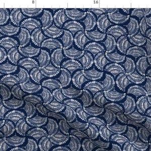 Indigo Fabric - Fandance Indigo By Katebillingsley - Shibori Blue White Boho Navy Home Decor Cotton Fabric By The Yard With Spoonflower