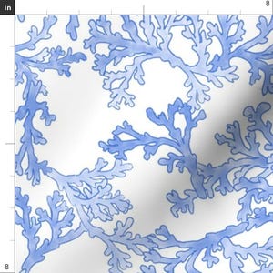 Blue Ocean Coral Fabric - Blue Coral by kate_by_rolfescustomdesign - Coastal Beach Nautical Resort Island Fabric by the Yard by Spoonflower Bild 3