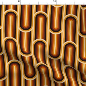 Vintage Brown Fabric - 1970s Arches by ligaturadesign - Retro Geometric 1970s Waves Groovy 70s Fabric by the Yard by Spoonflower
