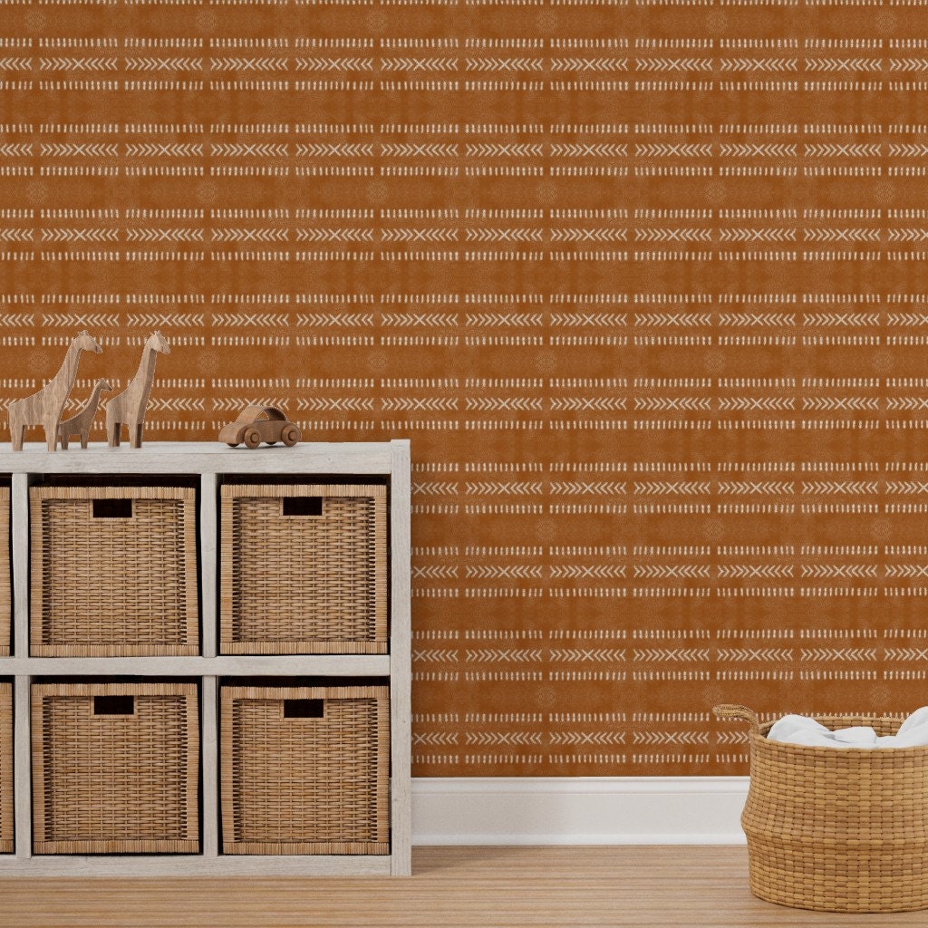Minimal Southwestern Rust Wallpaper Minimal Burnt Orange by - Etsy