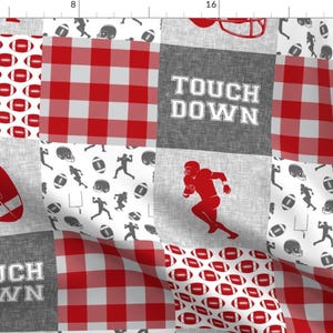 Football Fabric - Touch Down - Football Wholecloth - Plaid By Littlearrowdesign - Cheater Quilt Cotton Fabric By The Yard With Spoonflower