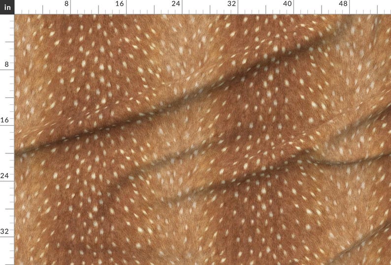 Deer Fabric - Red Deer Hide // Spring Fawn By Willowlanetextiles - Faux Deer Hide Cotton Fabric By The Yard With Spoonflower image 2