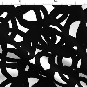 Black and White Fabric - Abstract Freestyle By Domesticate - B W Cotton & Upholstery Fabric By The Yard With Spoonflower