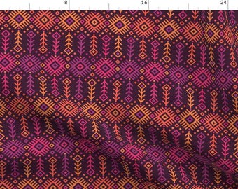 Kilim Fabric - Kilim Sunset By Robyriker - Kilim Hot Pink Orange Cotton Fabric By The Yard With Spoonflower