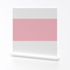 Carta da parati a righe - Stripes Huge Light Pink di Misstiina - Rotolo di carta da parati autoadesiva rimovibile stampata personalizzata rosa e bianca di Spoonflower