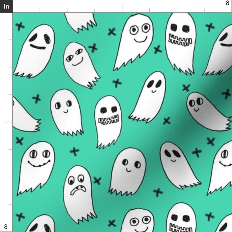 Ghost // Ghosts Green Kids Fabric Halloween October Spooky - Etsy Canada