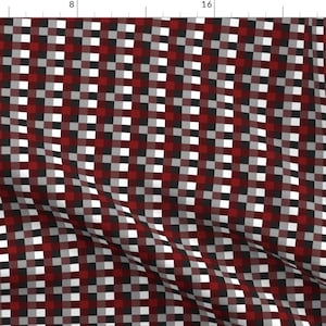 Buffalo Plaid Fabric - Buffalo Plaid Burgundy Red By Portage And Main - Buffalo Plaid Check Cotton Fabric By The Yard With Spoonflower