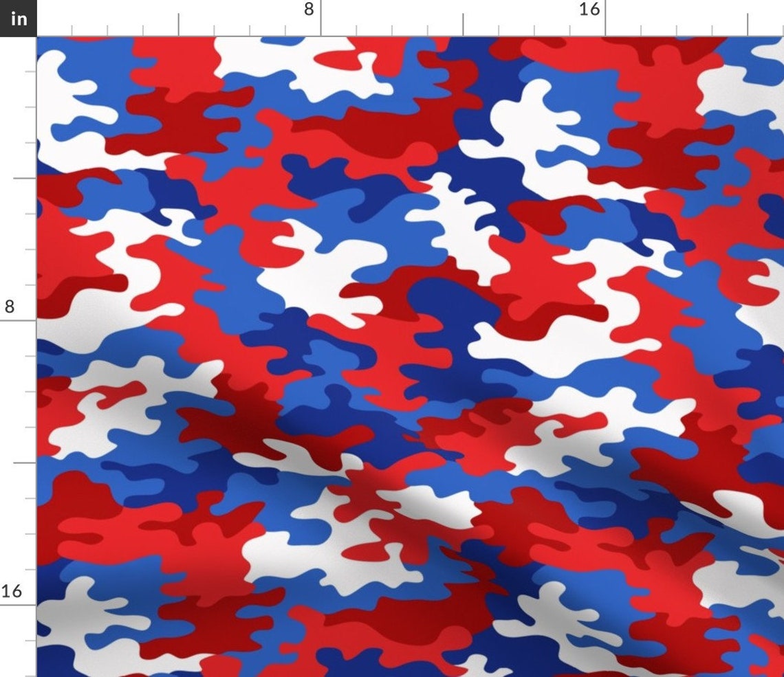 Red White and Blue Camo Fabric Patriotic USA Camo 4th of Etsy