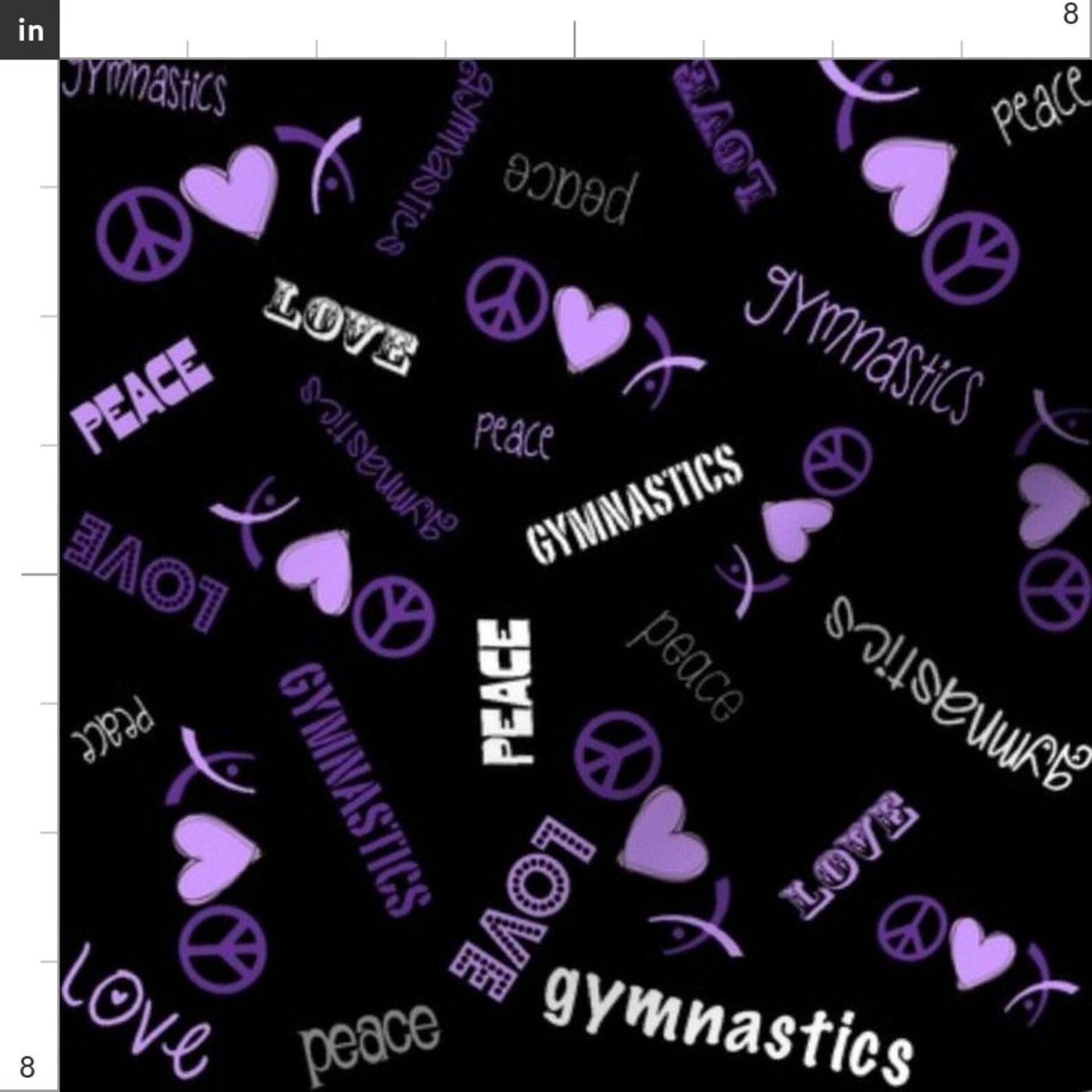Peace Love Gymnastics Kosmetiktasche – Sporttasche Für Turnerinnen, Schwarz
