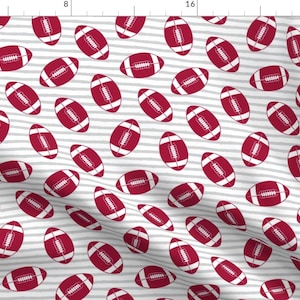 Football Fabric - College Football (Crimson And Grey) By Littlearrowdesign - Red Sports Print Cotton Fabric By The Yard With Spoonflower