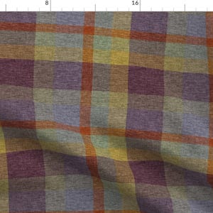 Autumn Plaid Fabric - 8 Colors Of Nature by anniedeb - Earth Tones Rust Woodland Cabin Rustic Mountain Fabric by the Yard by Spoonflower