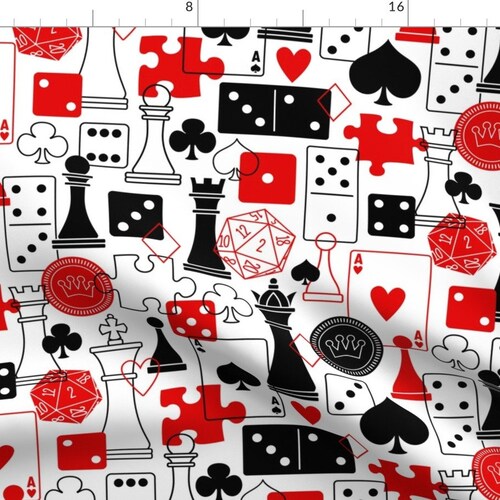Poker Cotton Fabric by the Yard Casino Black Etsy