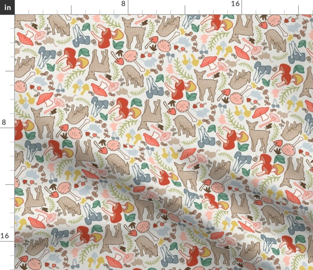 Flora and Fauna Fabric Flora and Fauna Deer Multicolor by Etsy