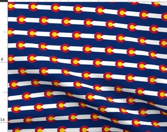 Colorado Flag Fabric - Colorado Flag Fabric - 2.6 X 1.75 By Flagfabric - Colorado Flag State Blue Cotton Fabric By The Yard With Spoonflower