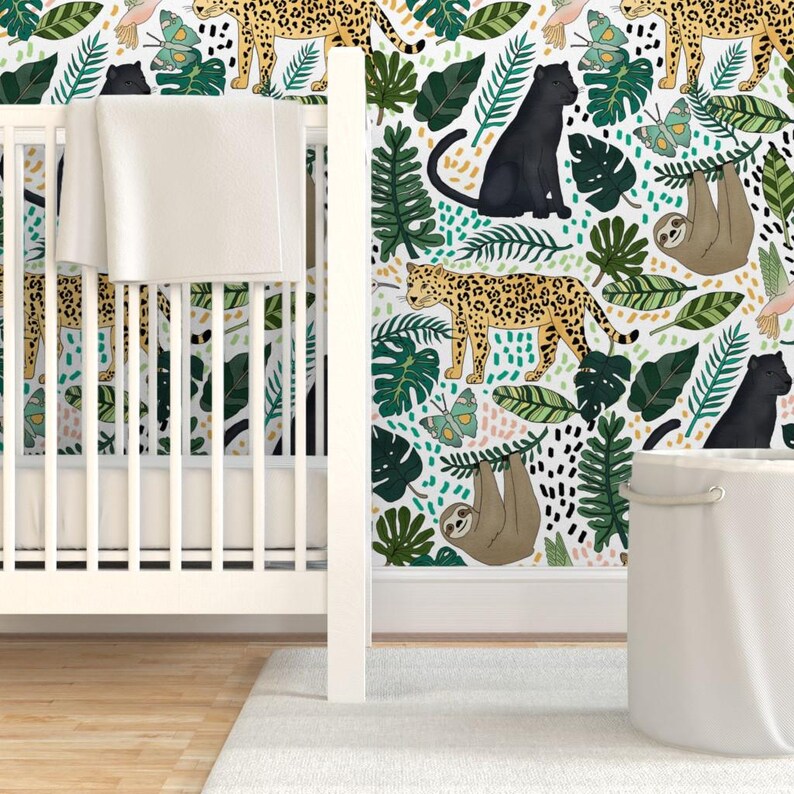 Rain Forest Wallpaper - Emerald Rain Forest Animals By Tangerine-Tane - Custom Printed Removable Self Adhesive Wallpaper Roll by Spoonflower image 6