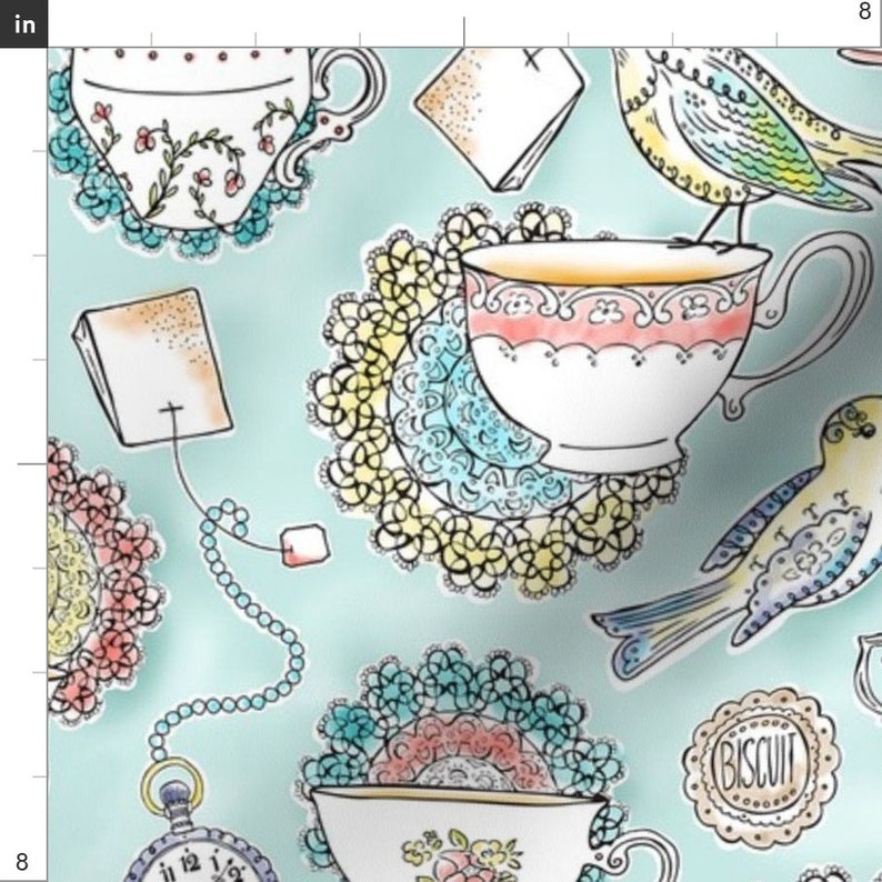 English Tea Fabric Regular Scale Version Afternoon Tea By Etsy