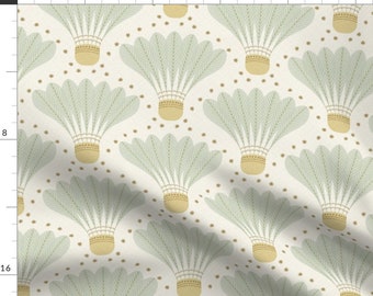 Mint Badminton Fabric - Badminton Shuttlecocks by garabateo - Neutral Sports Playful Court Sport Racket Fabric by the Yard by Spoonflower