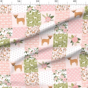 Chihuahua Fabric -Chihuahua Pet Quilt D Dog Breed Cheater Quilt Wholecloth Fabric By Petfriendly- Cotton Fabric By The Yard With Spoonflower image 2
