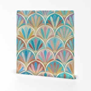 Art Deco Wallpaper - Vintage Art Deco Pattern Large Version By Micklyn- Custom Printed Removable Self Adhesive Wallpaper Roll by Spoonflower