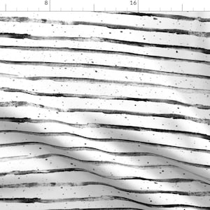 Watercolor Stripe Fabric - Black And White Abstract Stripes By Hipkiddesigns - Watercolor Cotton Fabric By The Yard With Spoonflower