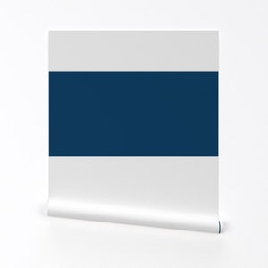 Stripes Wallpaper - Stripes Huge Navy Blue By Misstiina - Misstiina Custom Printed Removable Self Adhesive Wallpaper Roll by Spoonflower
