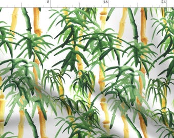 Watercolor Bamboo Fabric - Bamboo By Svetlana Prikhnenko - Summer Botanical Bamboo Cotton Fabric By The Yard With Spoonflower