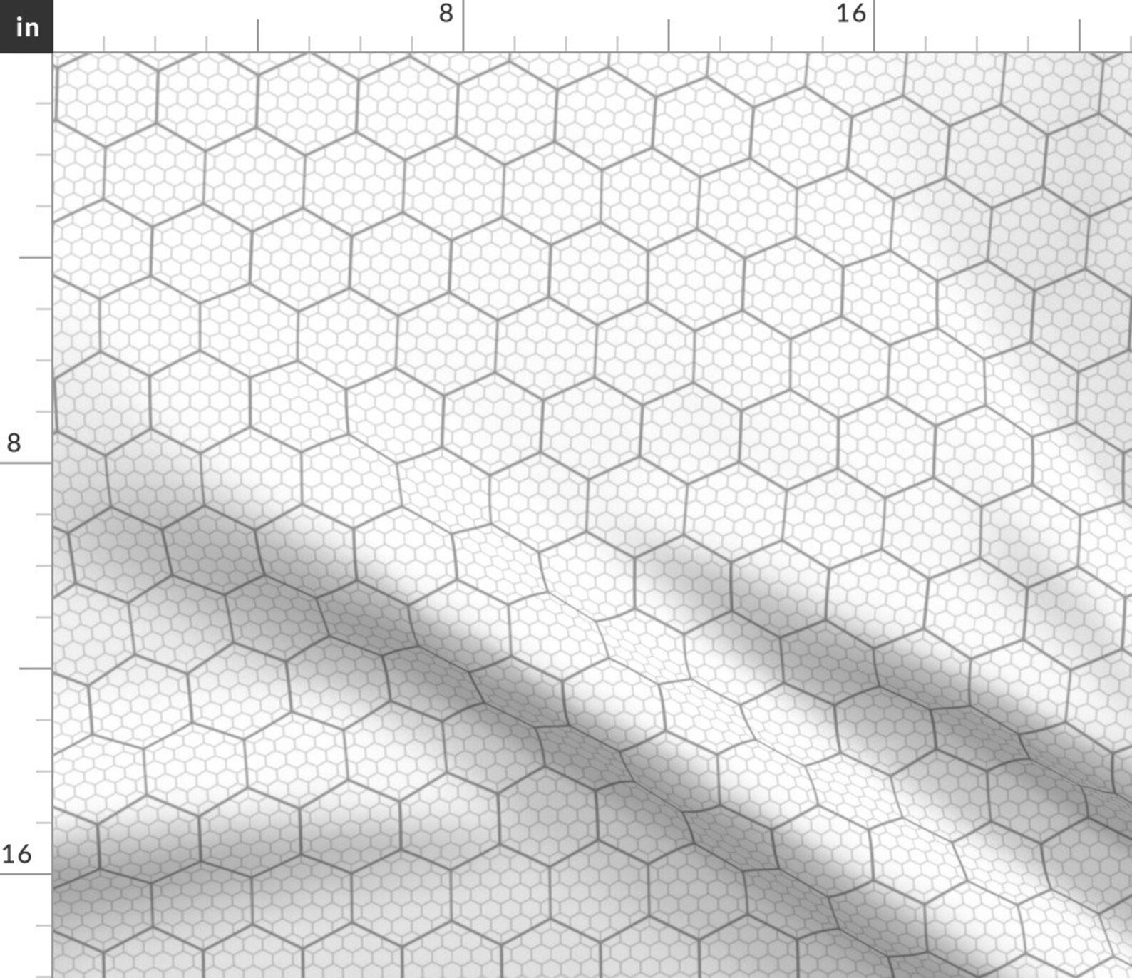 Hexes Gray Geometric Pattern Fabric 00650807 Hex Graph 5 By Etsy