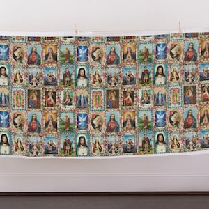 Catholic Saints Extra Wide Sateen Fabric Religious Catholic Saints ...