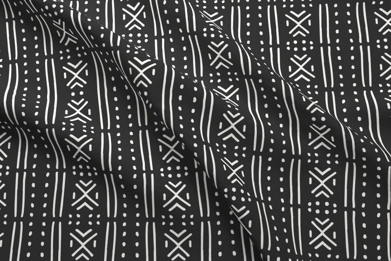 Mud Cloth Fabric Line Mudcloth Dark By Holli Zollinger | Etsy