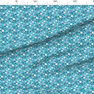 Blue Badminton Fabric Cool Tennis and Badminton Racket Fun Retro Sports ...