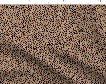 Valentine Fabric - Leopard Hearts By Hey Cute Design - Valentine Brown Black Animal Print Love Cotton Fabric By The Yard With Spoonflower