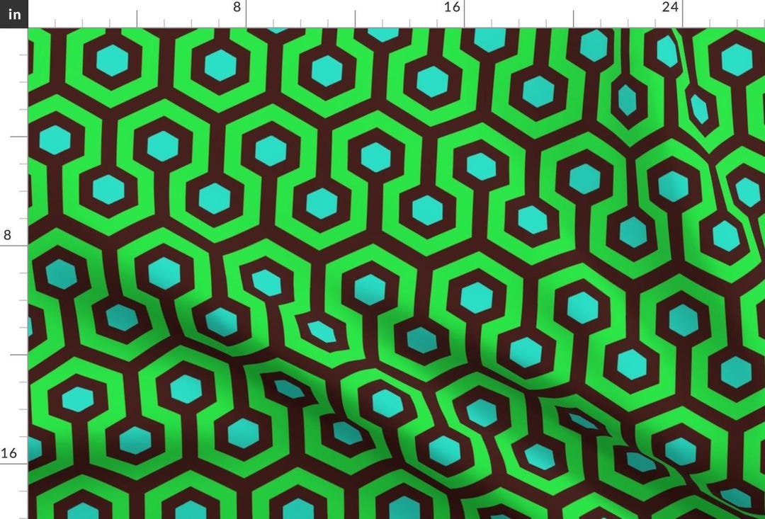 Island Green Hexagon Print 1/4 Zip - Blue