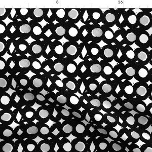 Black and White Circle Fabric - Diamonds And Dots - Black And White By Ottomanbrim -Mod Abstract Cotton Fabric By The Yard With Spoonflower