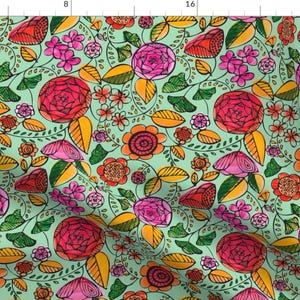 Watercolor Garden Fabric - Garden Variety By Allisonbeilkedesigns - Flowers Floral Watercolor Cotton Fabric By The Yard With Spoonflower