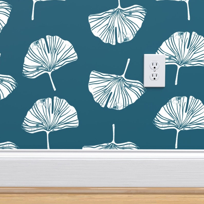 Gingko Wallpaper Ginkgo Leaf Pattern Botanical by Andrea Etsy